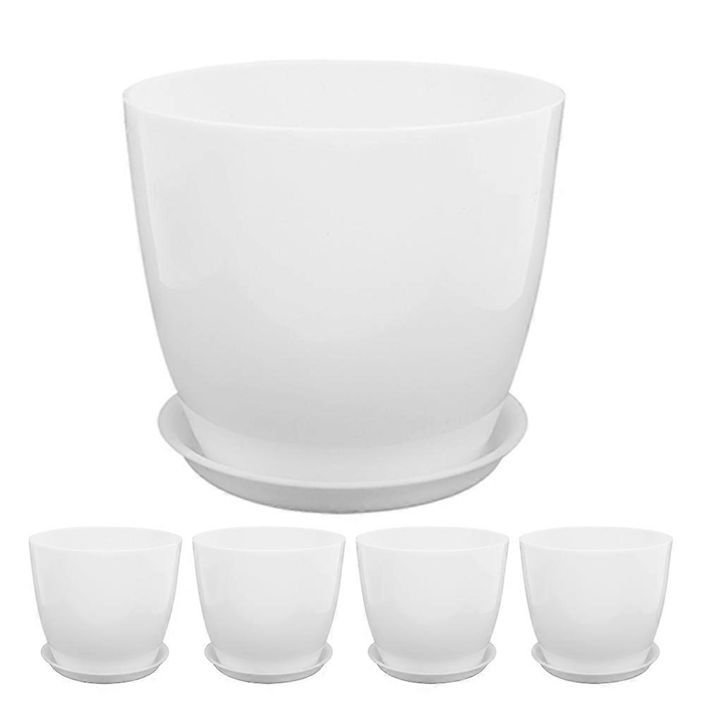 Orchid Flowerpot Planter Gardening Container White Round Shape Ventilation 1Set