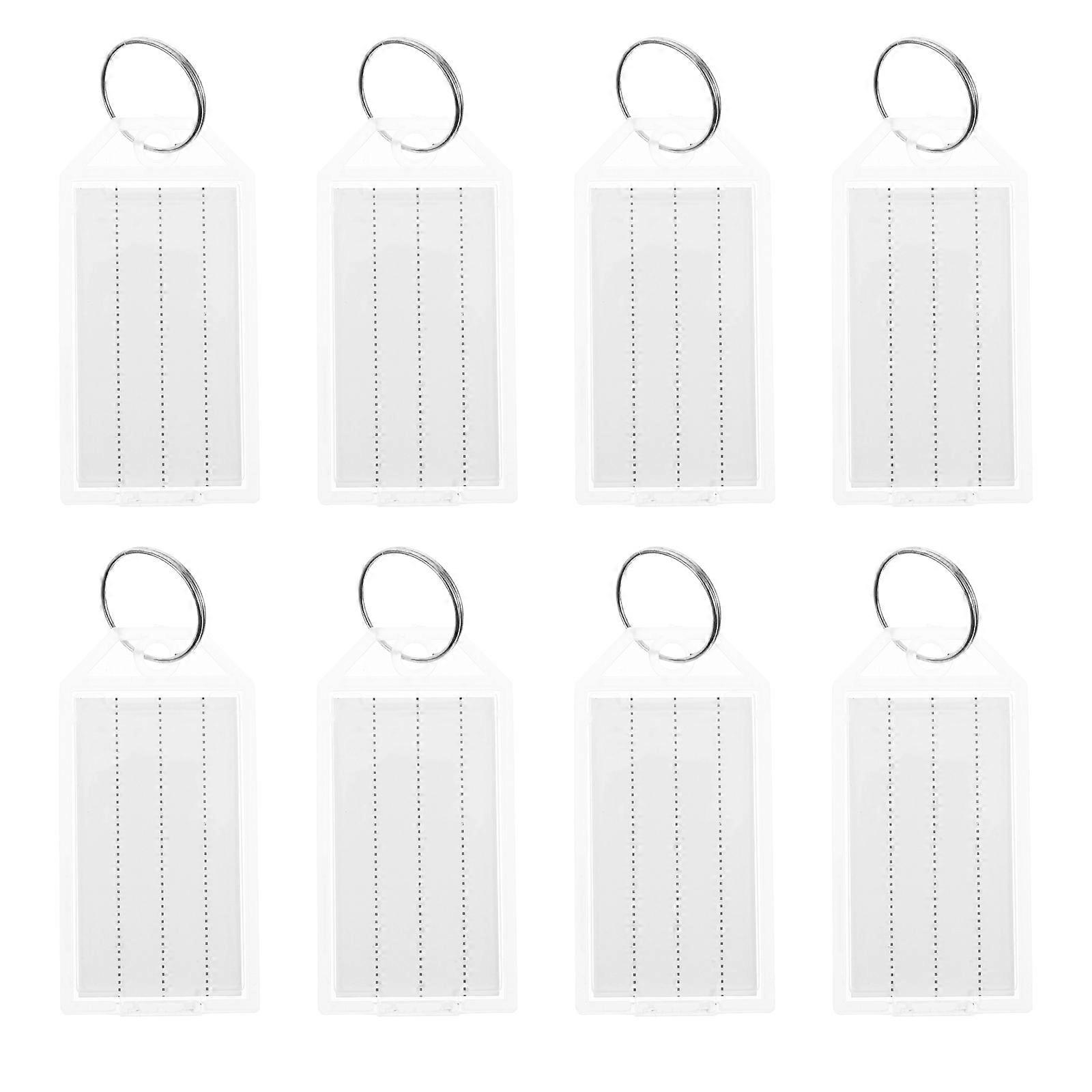 OUNONA 100pcs Blank Luggage Tags for Suitcases Travel Baggage with Split Rings Practical Plastic Key Tags and Item Identifiers