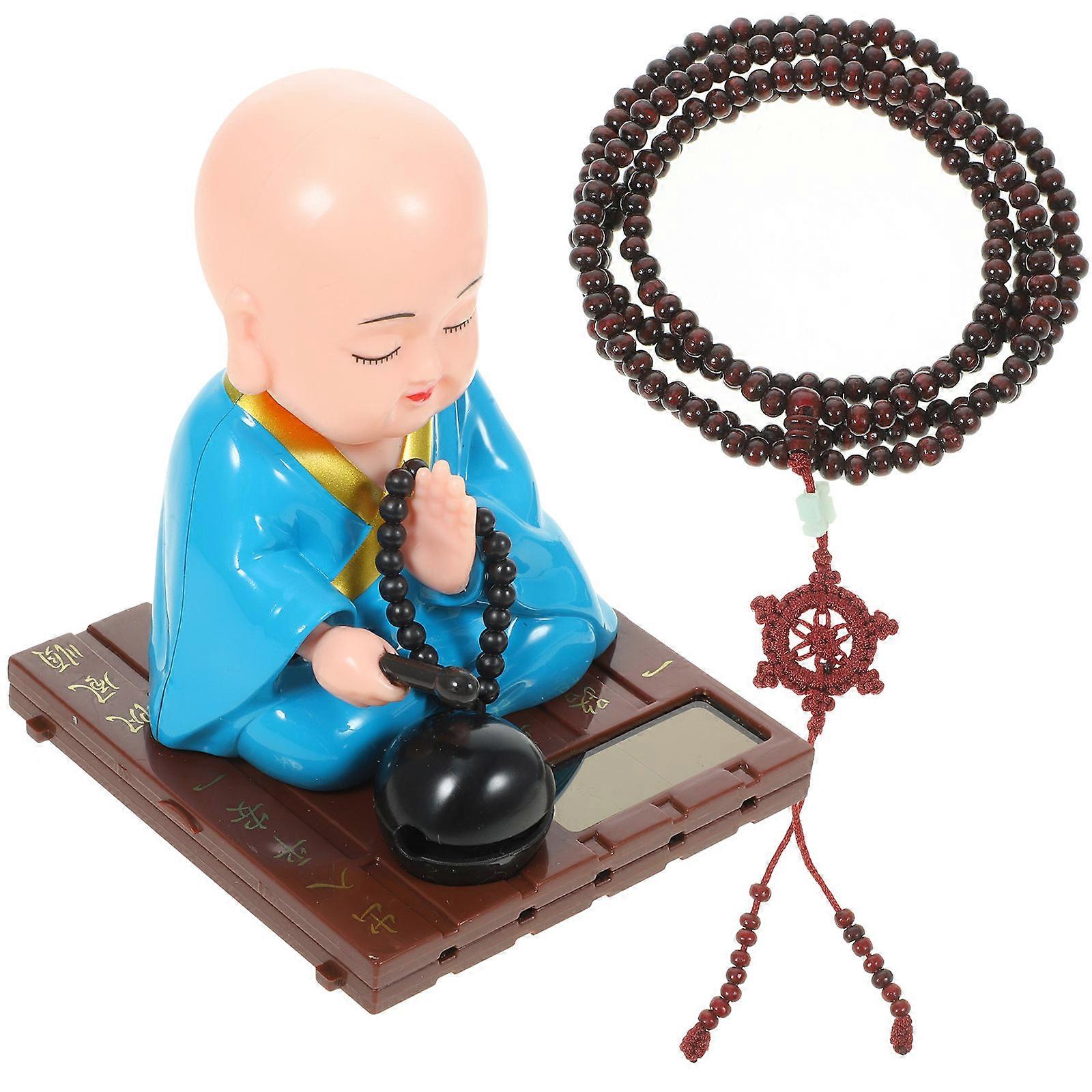 Figurine Sky-Blue Resin Chic Decor Monk Modeling Crafts Decor