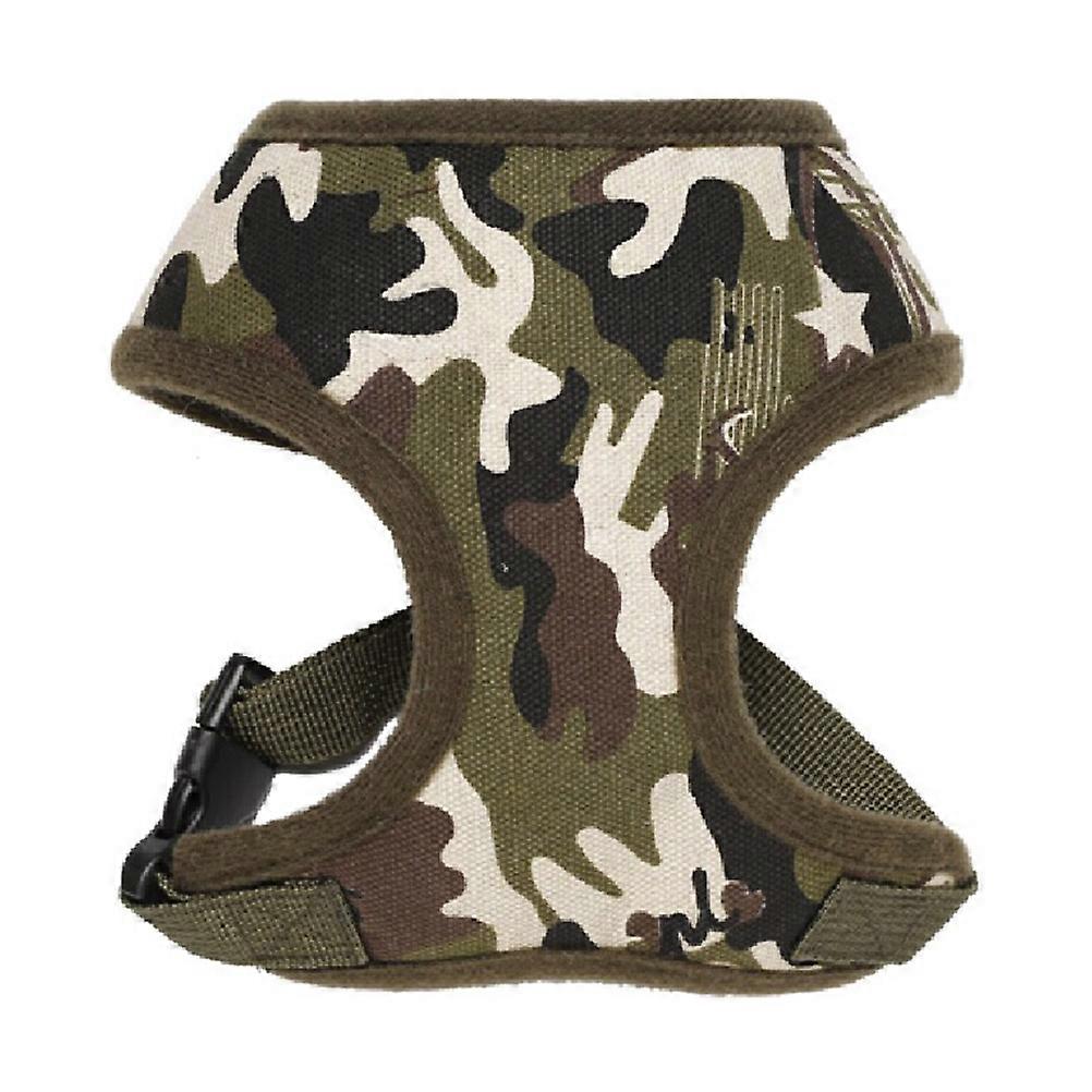 Dog Harness Chest Harness Adjustable for Walking Camouflage Canvas