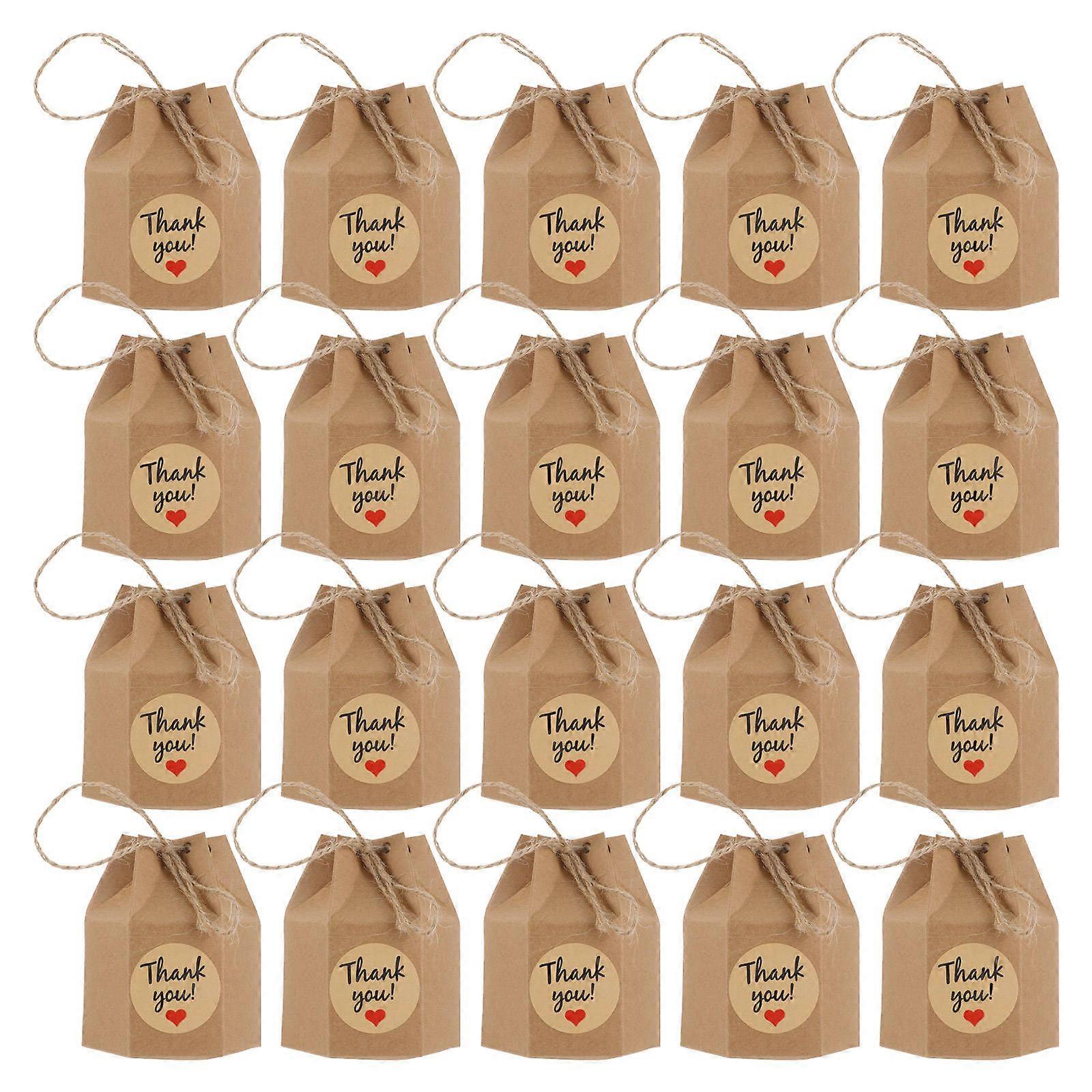 Kraft Paper Gift Boxes for Gift Use 50Pcs Hexahedron Candy Boxes Assorted Color