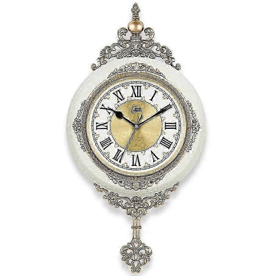unbrand European Style Retro Wall Clock Watch Living Room Mute Pendulum Clock Elegant Taste Family G