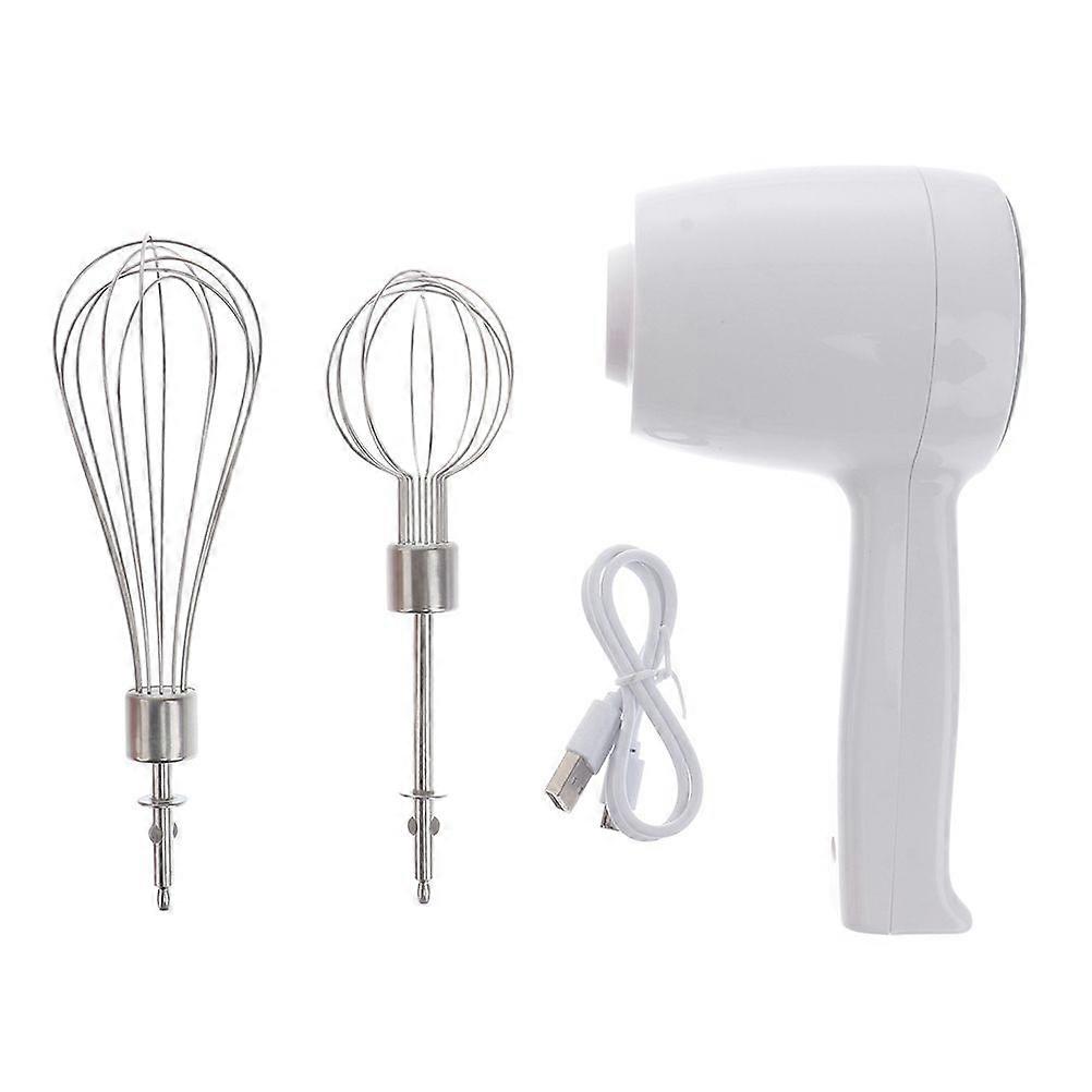 1 Set Cordless Egg Beater Adjustable USB Rechargeable Kitchen Handheld Mixer