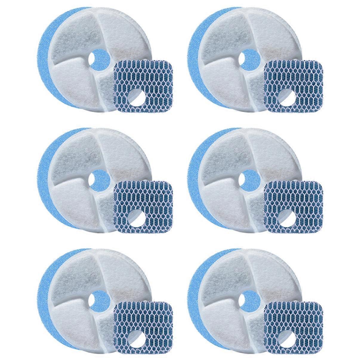6 Pack Cat Water Fountain Filter, Diameter 4.1 Inch Filter Apply to Automatic Pet Fountain Filter Replacement