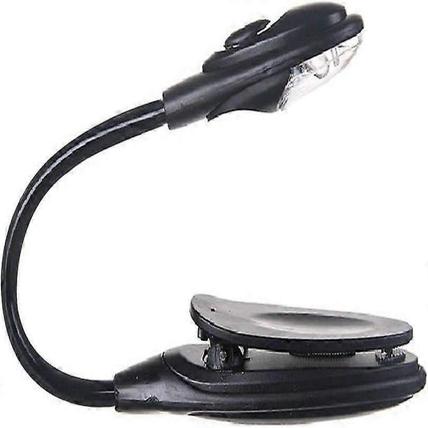 Portable Travel Book Reading Light LED Book Lamp Battery Operated Clip On Bendable Flexible Clamp LED Lamp Dorm Computer Black -HK908