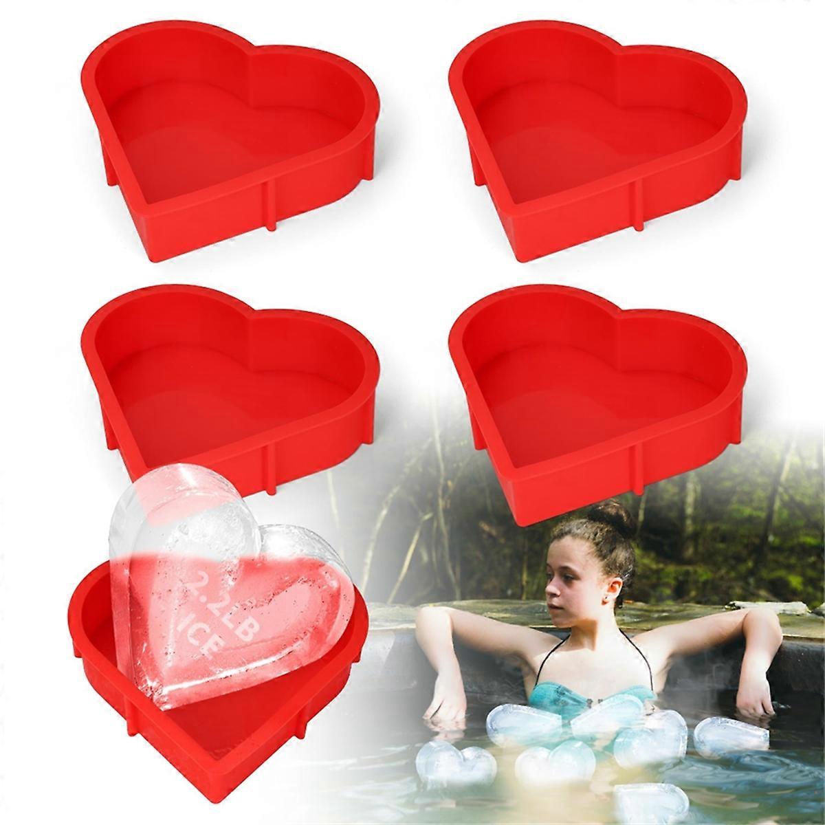 4 Pack Reusable Silicone Ice Block Mold 6lbs Extra Large for Cold Plunge Tubs & Ice Baths, Freezer Giant IceCube Trays