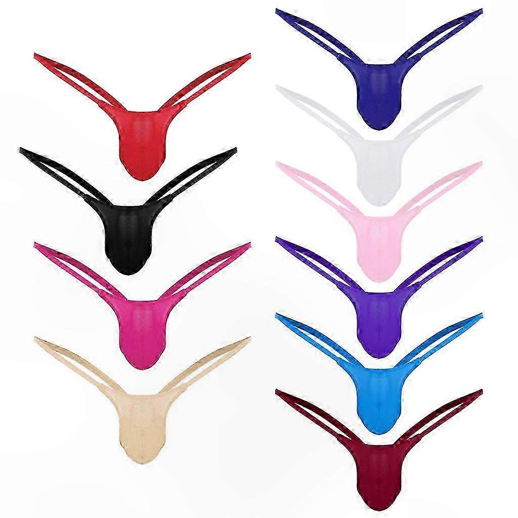 Men's Low Waist G-String Thong Underwear Open Back Briefs 10-Pack