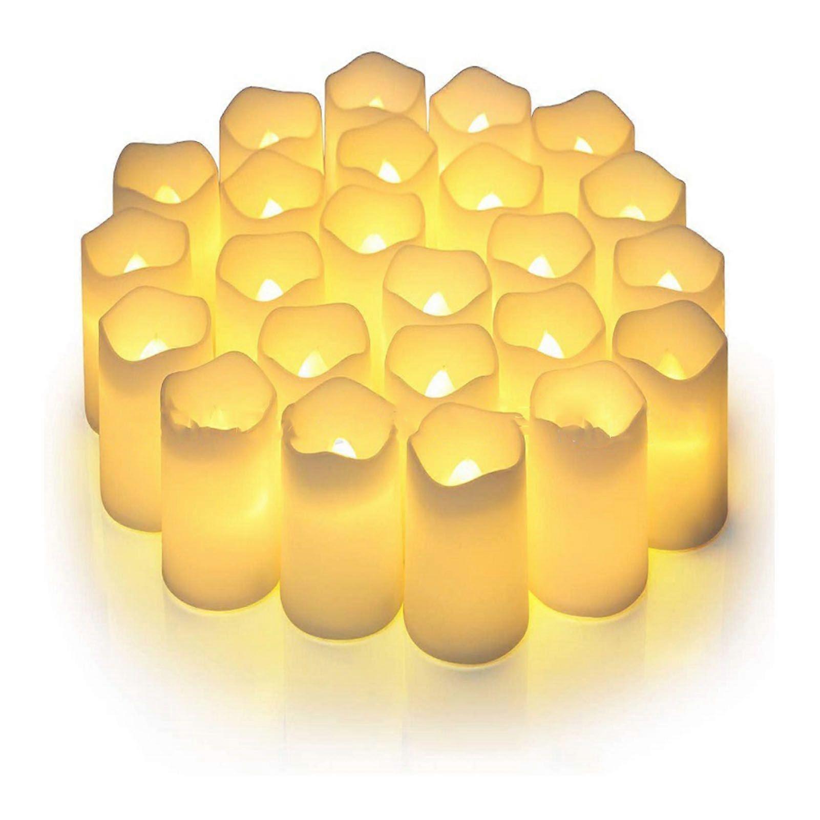 24PCS Electric LED Candles Plastic Electronic Components Tea Light Set For Wedding Confession Decoration Flameless