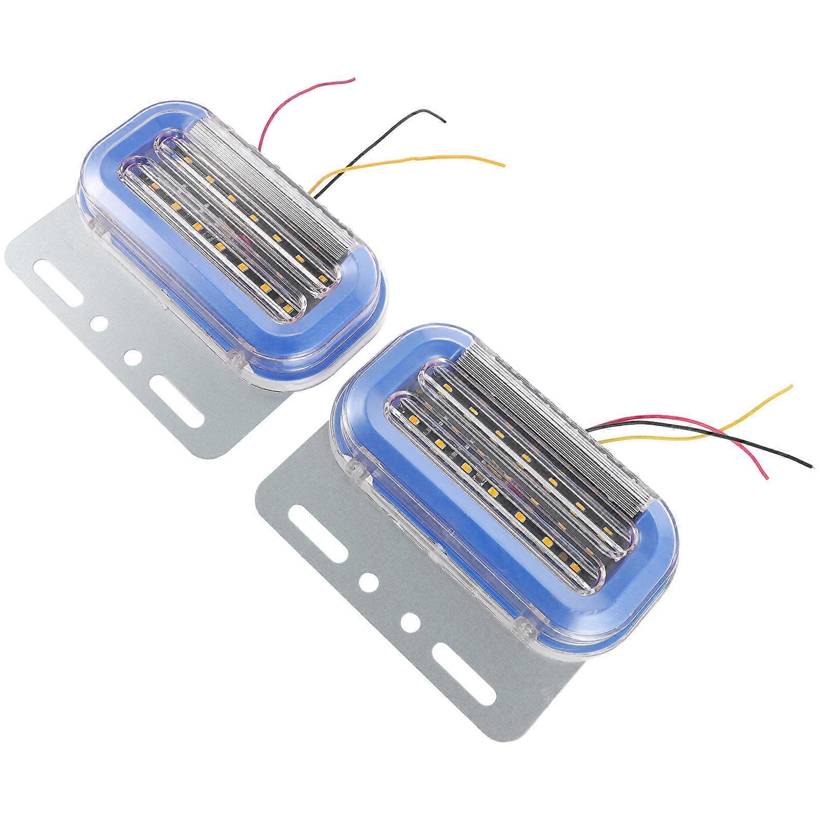 Light Truck Side Lamp Warning Light for 2Pcs with Blue ABS Material