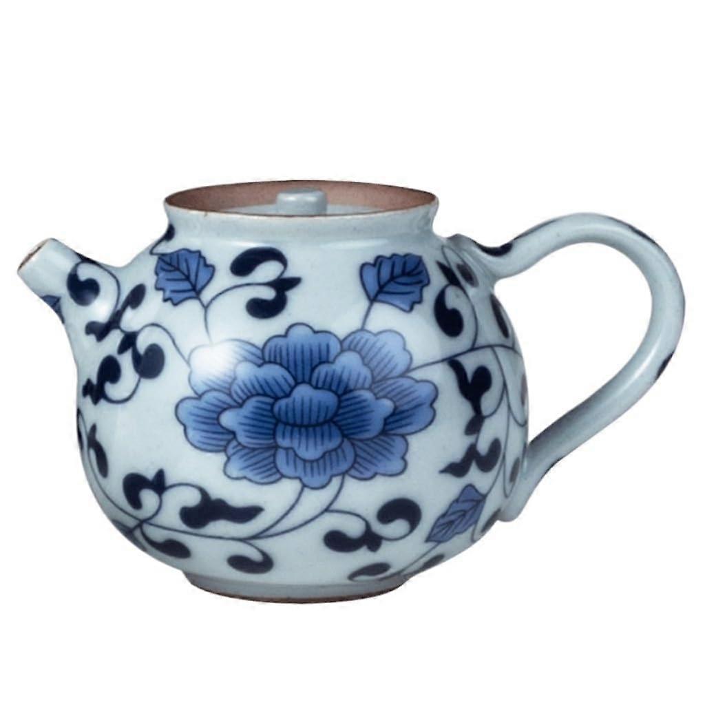 Teapot Blue and White Porcelain, Retro Ceramic Teapot, Small Size, Kung Fu Tea Set Style