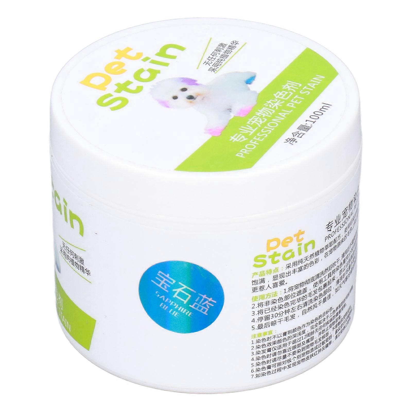 Colorant pour poils de chien, colorant semi-permanent et permanent, pour le toilettage des animaux, 100 ml, bleu saphir