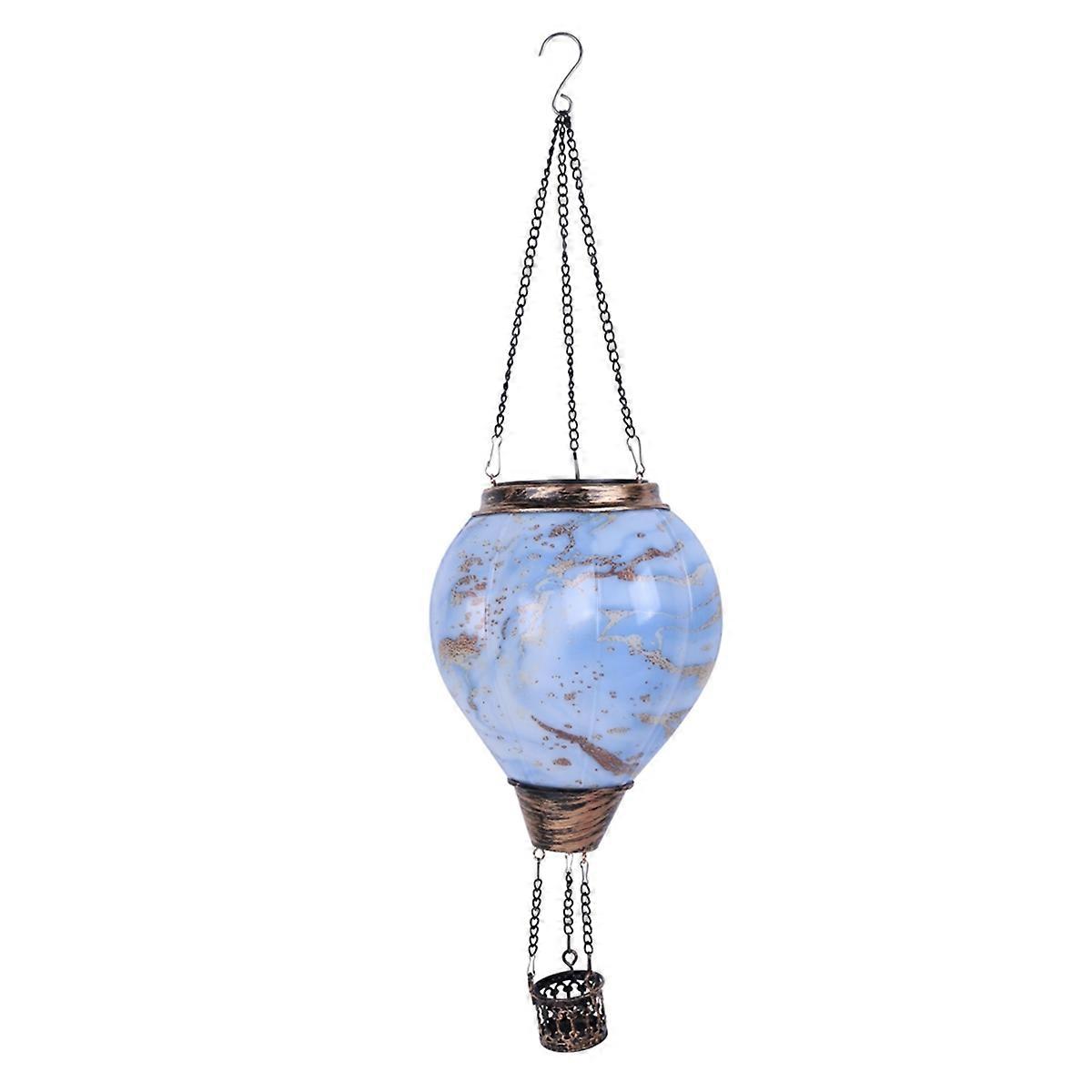 Hot Air Balloon Solar Lantern with Flickering Flame Light Waterproof