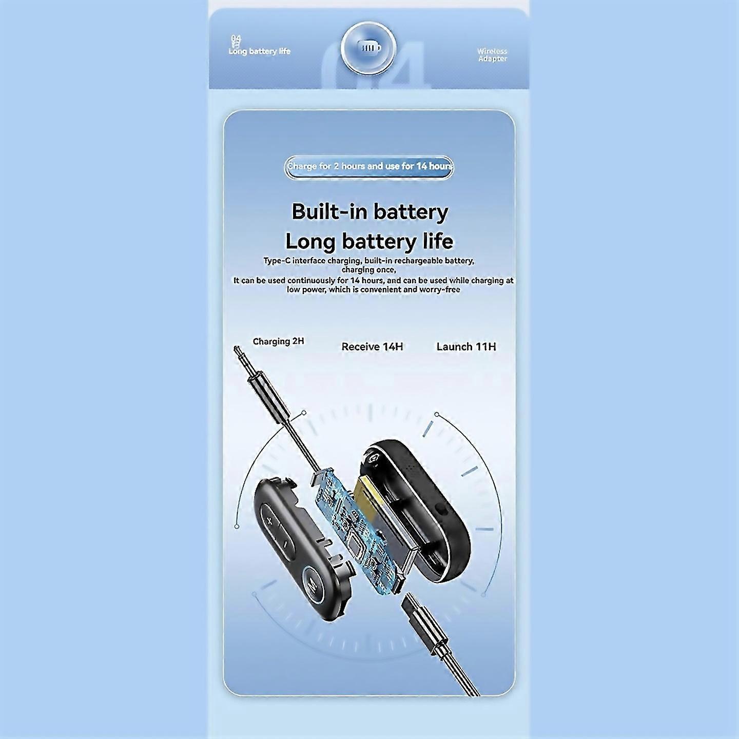 For 2 In 1 Bluetooth 54 Receiver Transmitter Adapter