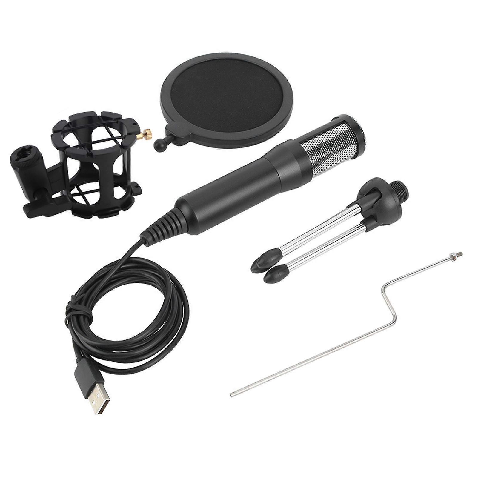 USB Plug Professional Condenser Microphone for Game Chat Studio Recording Computer