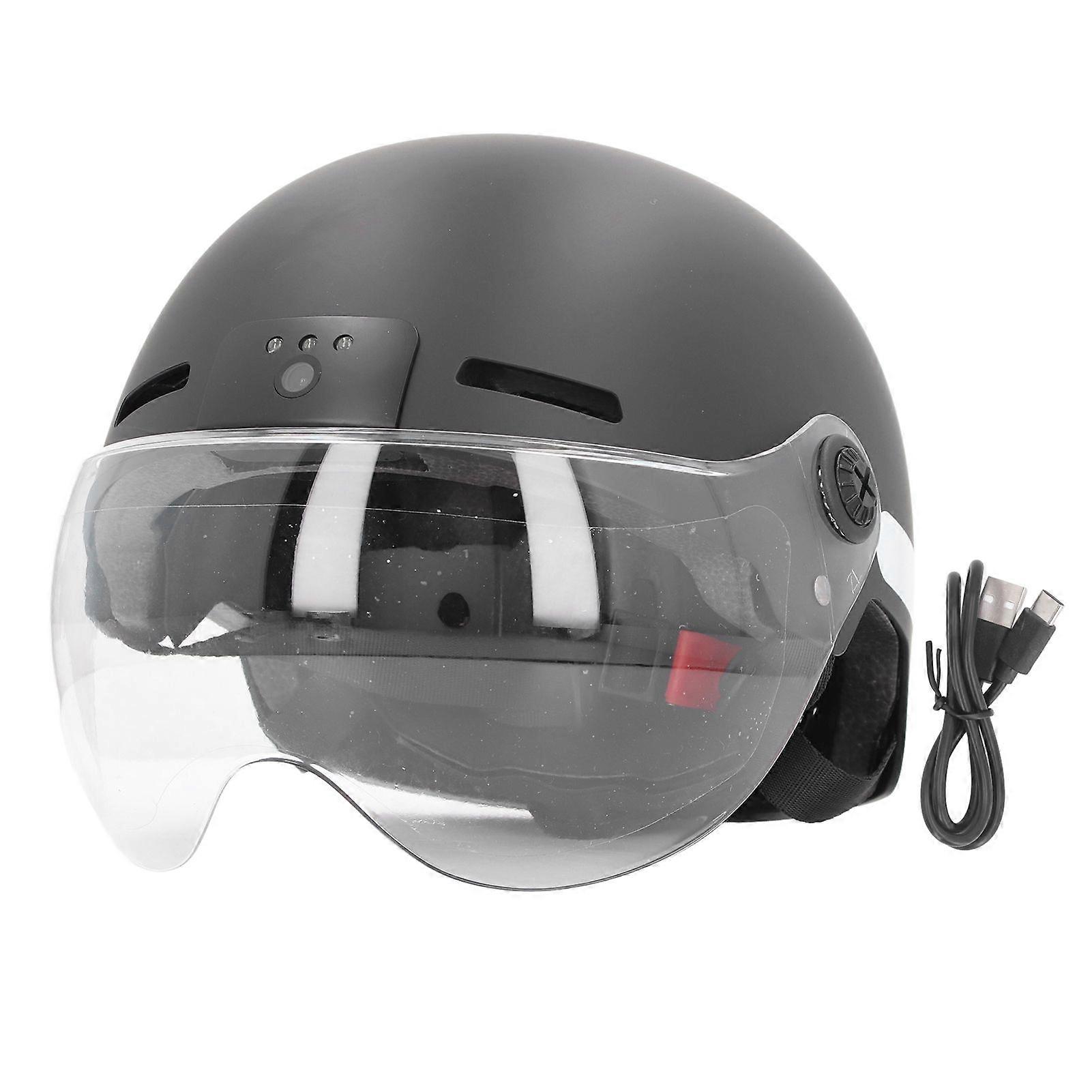 Smart Bike Helmet Intelligent Cycling Helmet with Wide Angle Video Recorder Warning Front Rear Lights for Skateboarding Roller Skating