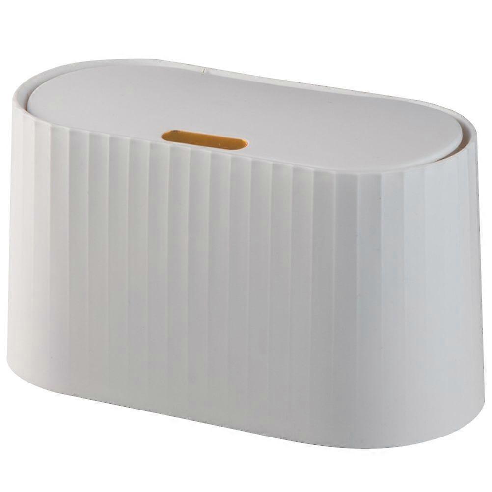 Small Desktop Waste Bin Press Type Tabletop Small Rubbish Bin Lidded Waste Bin