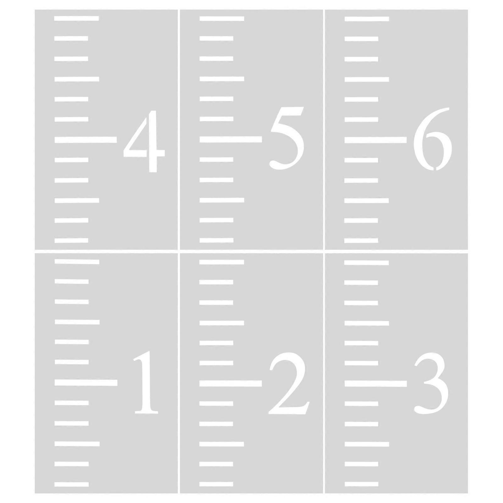 6pcs Kids Height Tracker Stencil: Reusable Growth Chart Template For Wall Decor - Rustic Farmhouse Style Paintable Height Measurement Tool