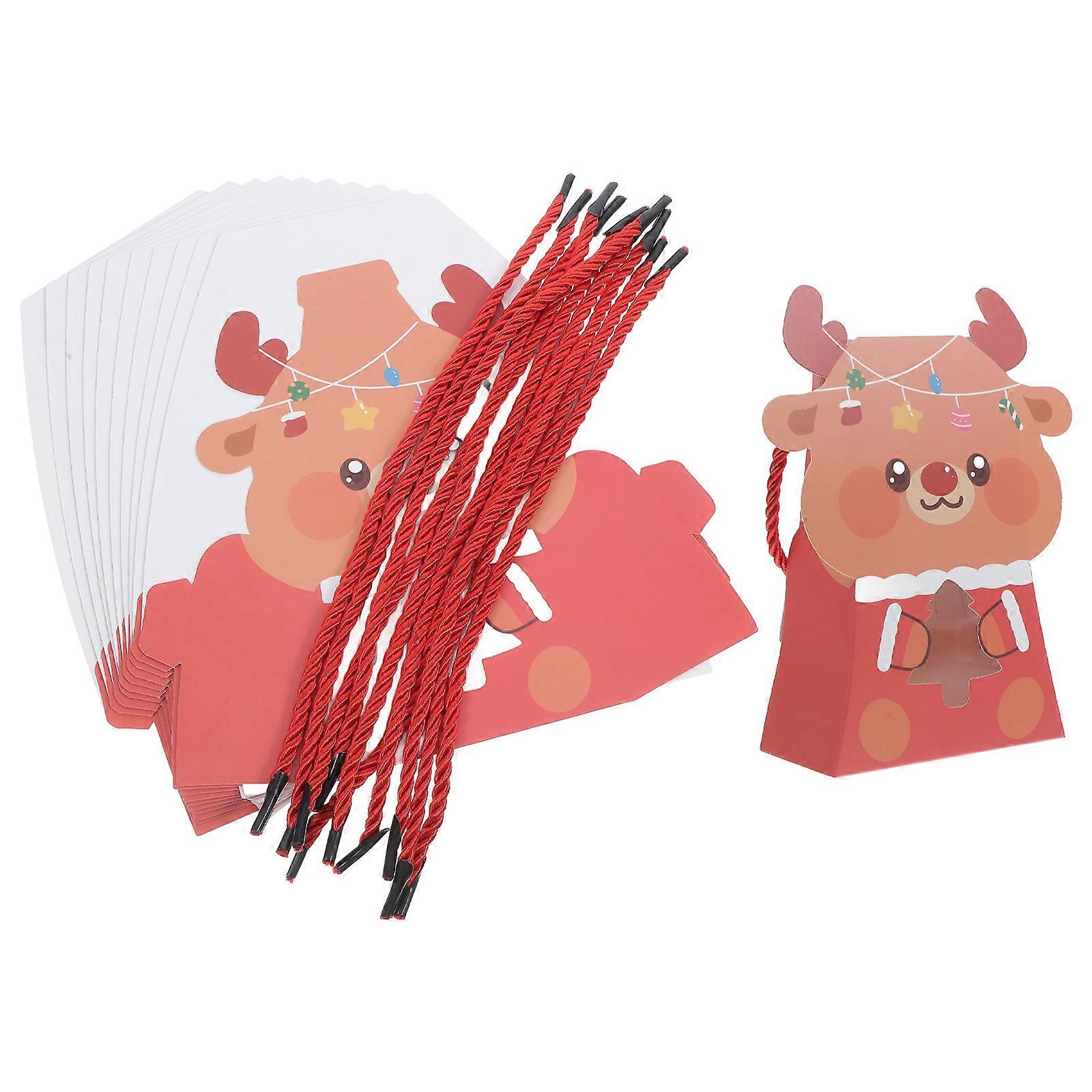 Christmas Paper Party Favor Bags for Candy 50Pcs with Handle Design