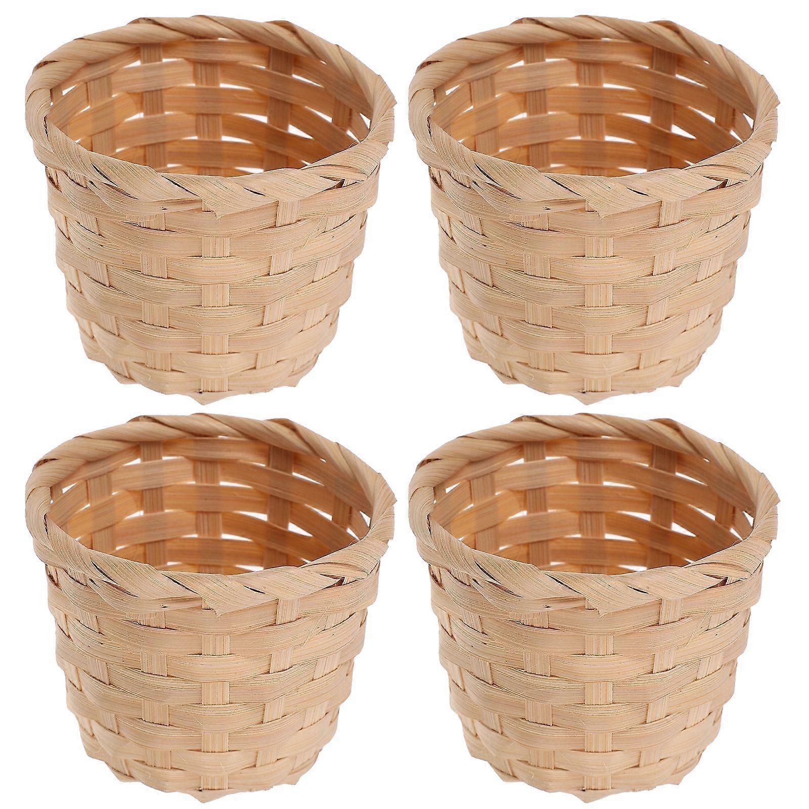 10pcs Hand-woven Fruits Baskets Simple Storage Baskets Practical Home Baskets