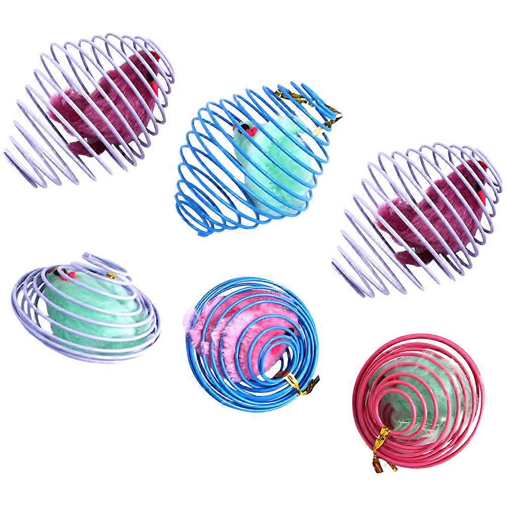 Spiral Spring Shape Cat Springs Toys Prevent Scratching Pet's Mouth 6Pcs