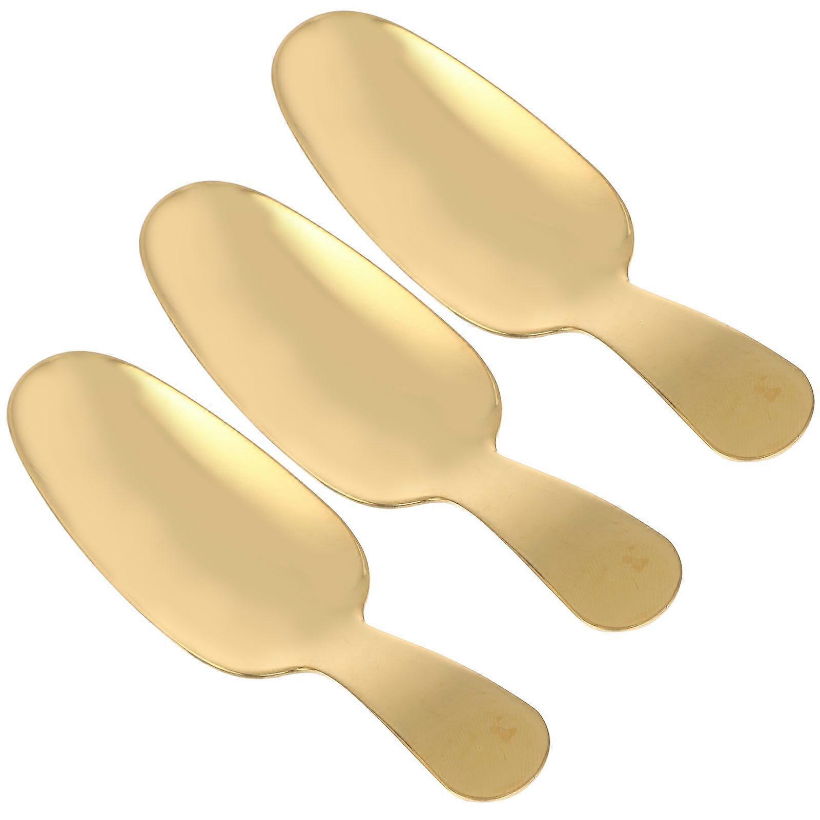 Stainless Steel Dessert Scoops For Afternoon Tea And Gatherings 12 Pcs Golden Short Handle Multi-functional Ice Cream Scoops