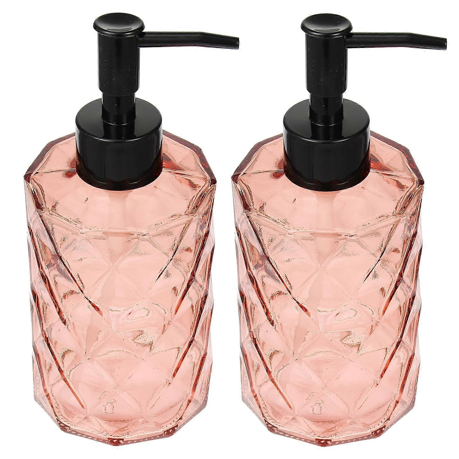 Pump Bottle Shampoo Dispenser 4Pcs For Home And Hotel Use In Pink Color Designed For Liquid Storage