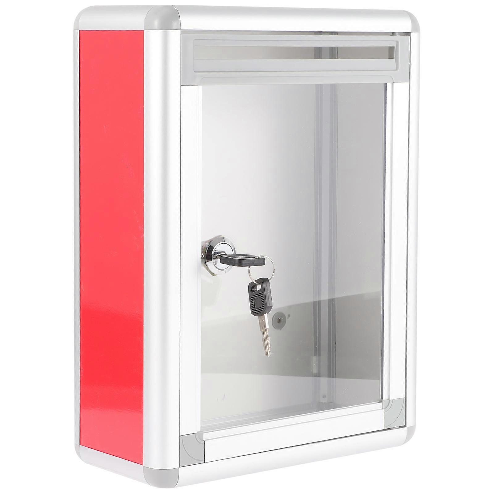 Complaint Box 3Pcs Rectangular Wall Mounted Mail Storage For Classrooms Public Places Red Color Featuring Lock Design