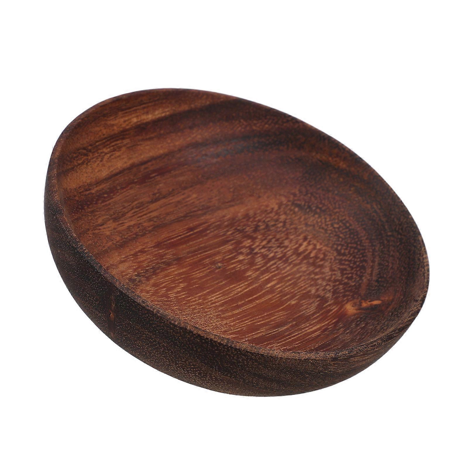 3Pcs Round Acacia Wood Fruit Plates Serving Appetizers Desserts and Sauces Perfect for Home Parties with Elegant and Practical Design