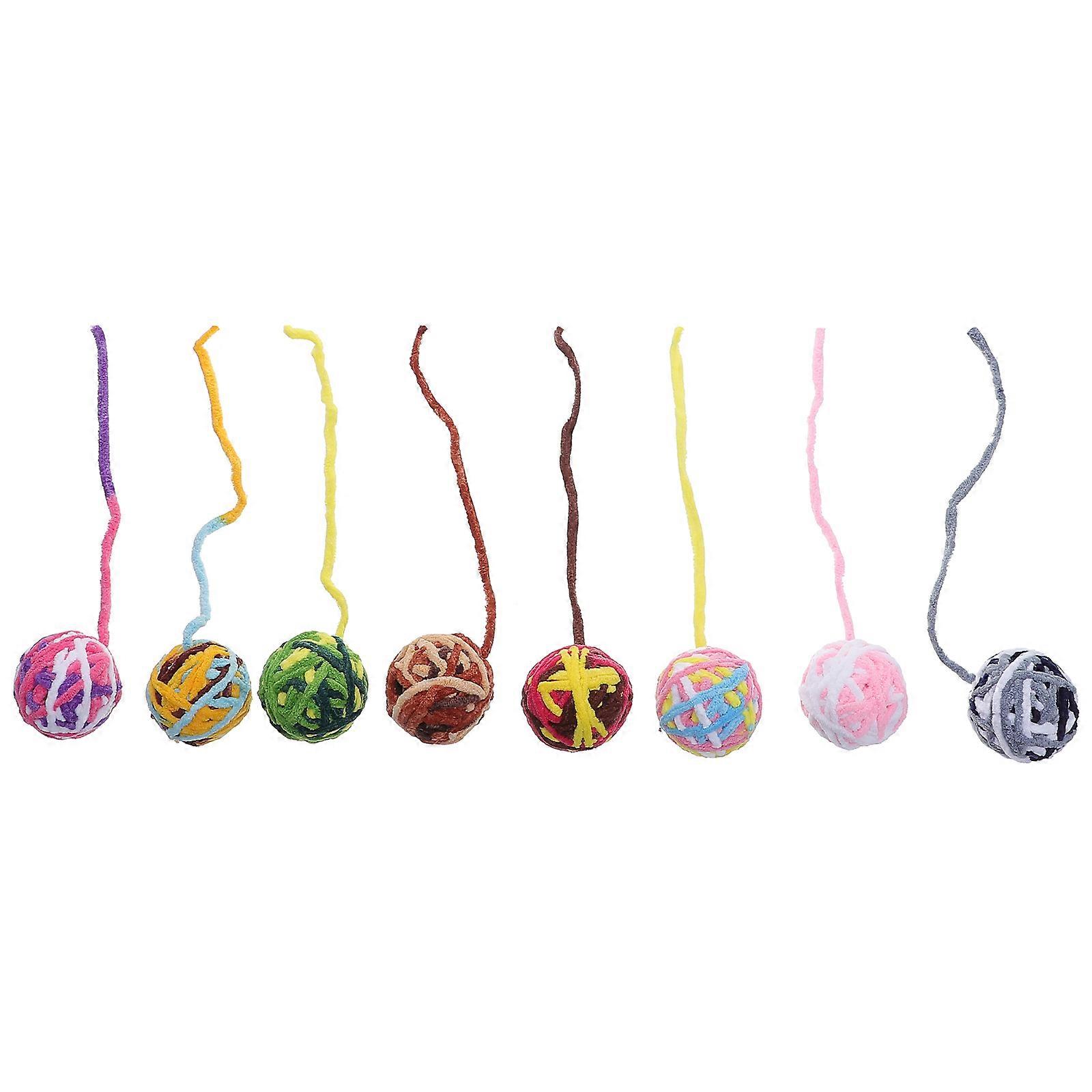 Cat Bell Toys Woolen Yarn Toys for Playtime Fun 24Pcs Assorted Colors