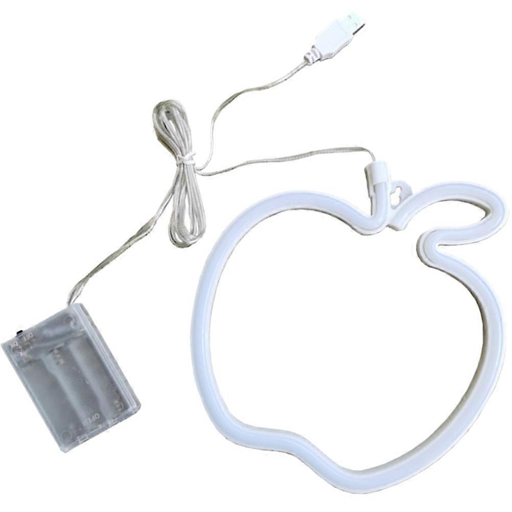 Atmosphere Apple Shape Neon Sign LED Light for Decoration 4Pcs Sky-Blue