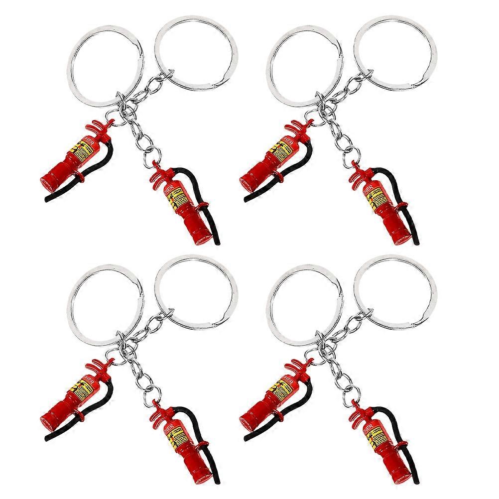 Red Firefighter Keychain Mini Fire Extinguisher Keychain Hanging 32Pcs