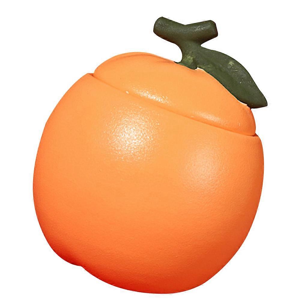 Ceramic Container Jar Orange Shaped Airtight Tea Storage 11.3x9.3cm Suitable For Tearoom Use 1Pack