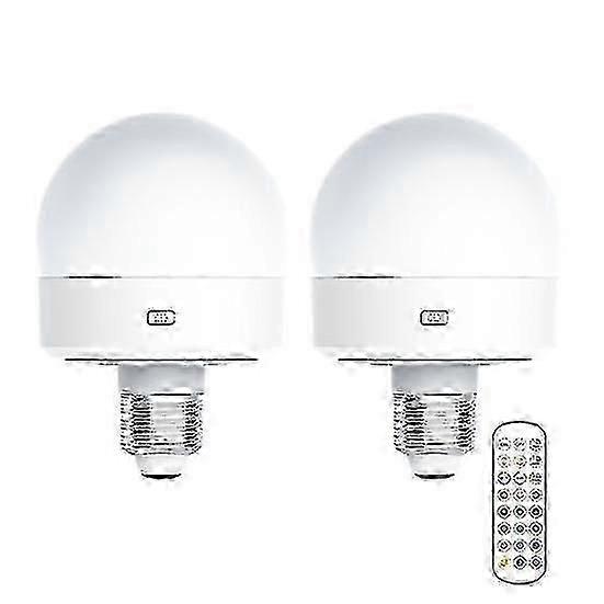 USB Rechargeable Light Bulb with Remote Control Timer Dimmable Easy to Install Battery Powered E27
