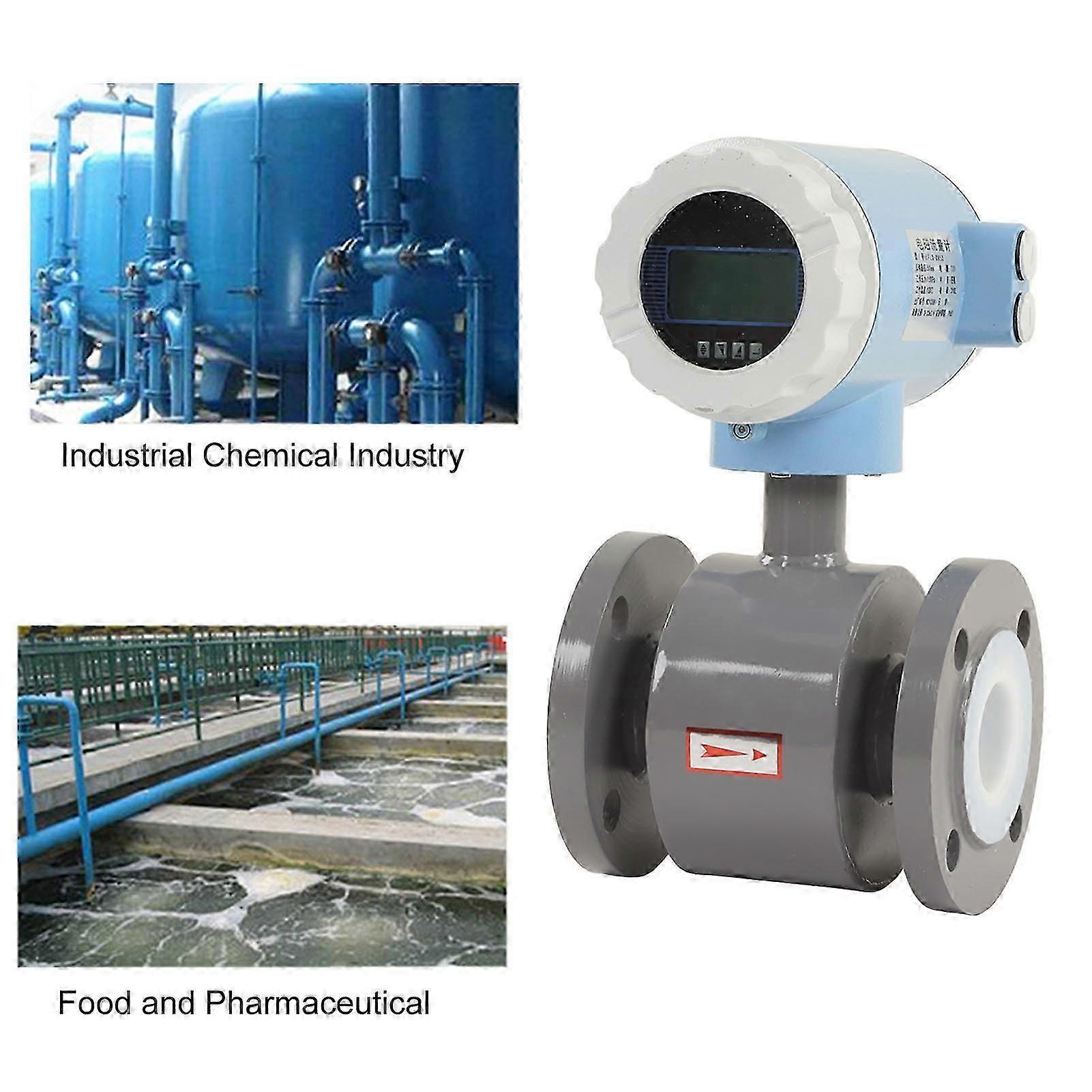 Electromagnetic Flowmeter 50mm Nominal Diameter IP65 High Accuracy Sewage Liquid Electromagnetic Flow Sensor 220V