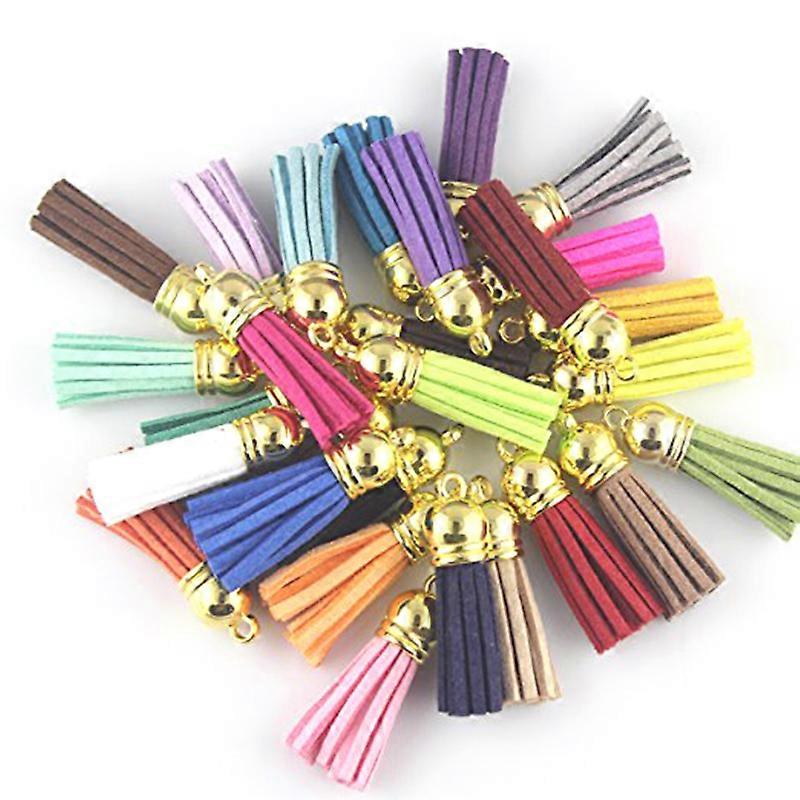 Assorted Color Suede Tassel Cellphone Hanging Accessory 35Pcs