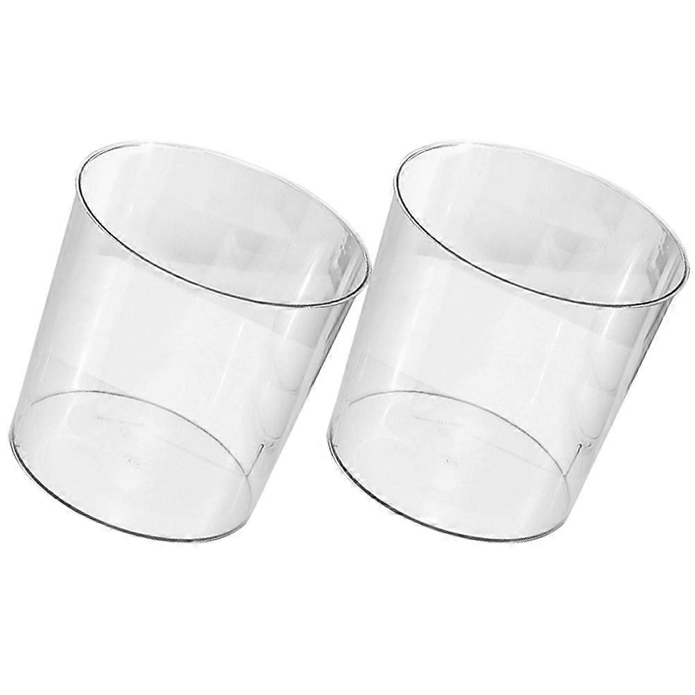 Corrosion-Resistant Garbage Can Kitchen Use Small Size Transparent Simple Style 2Pcs