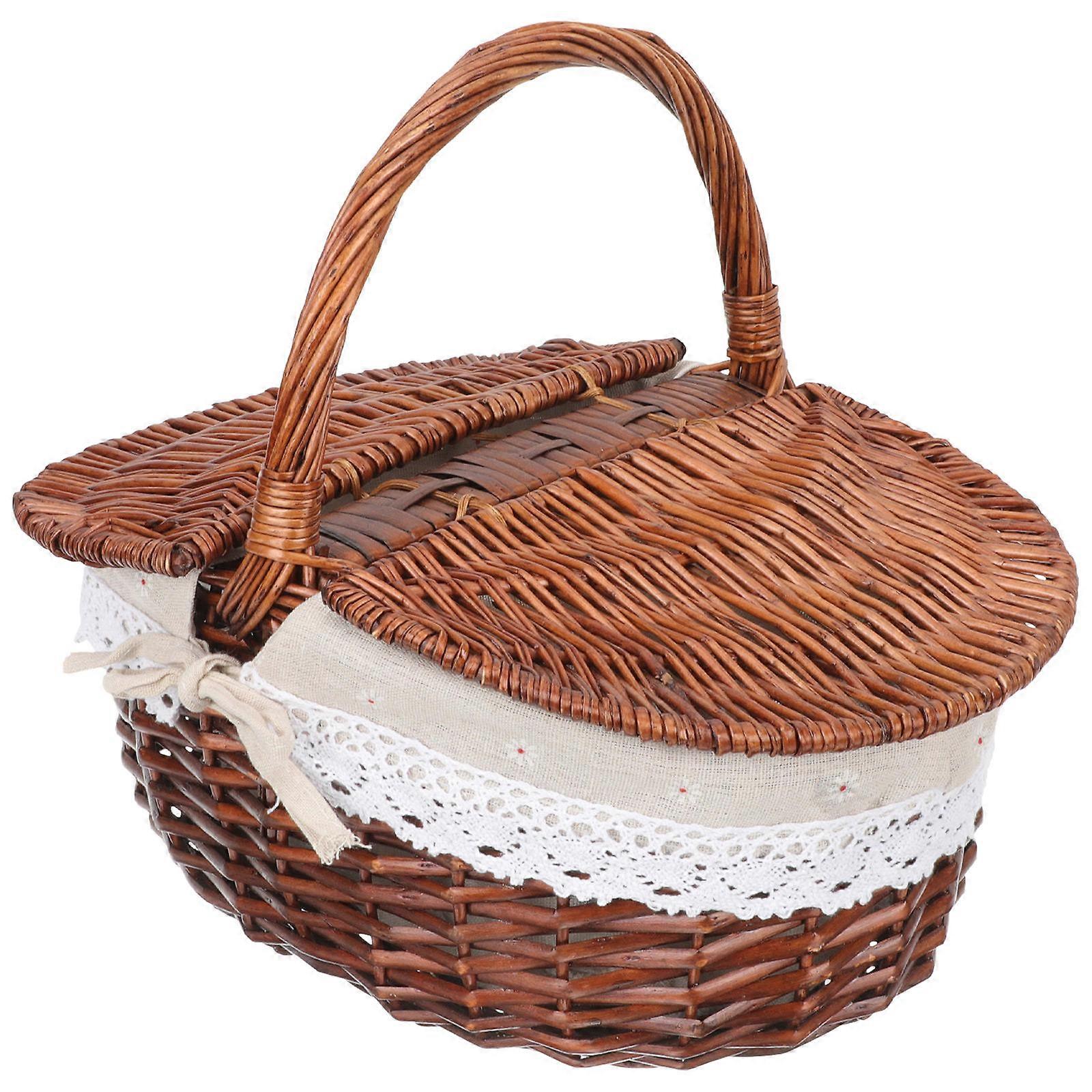 Multi Function Storage Basket Synthetic Material Fruit Storage For Outdoor Parties Rustic Style 1Pcs