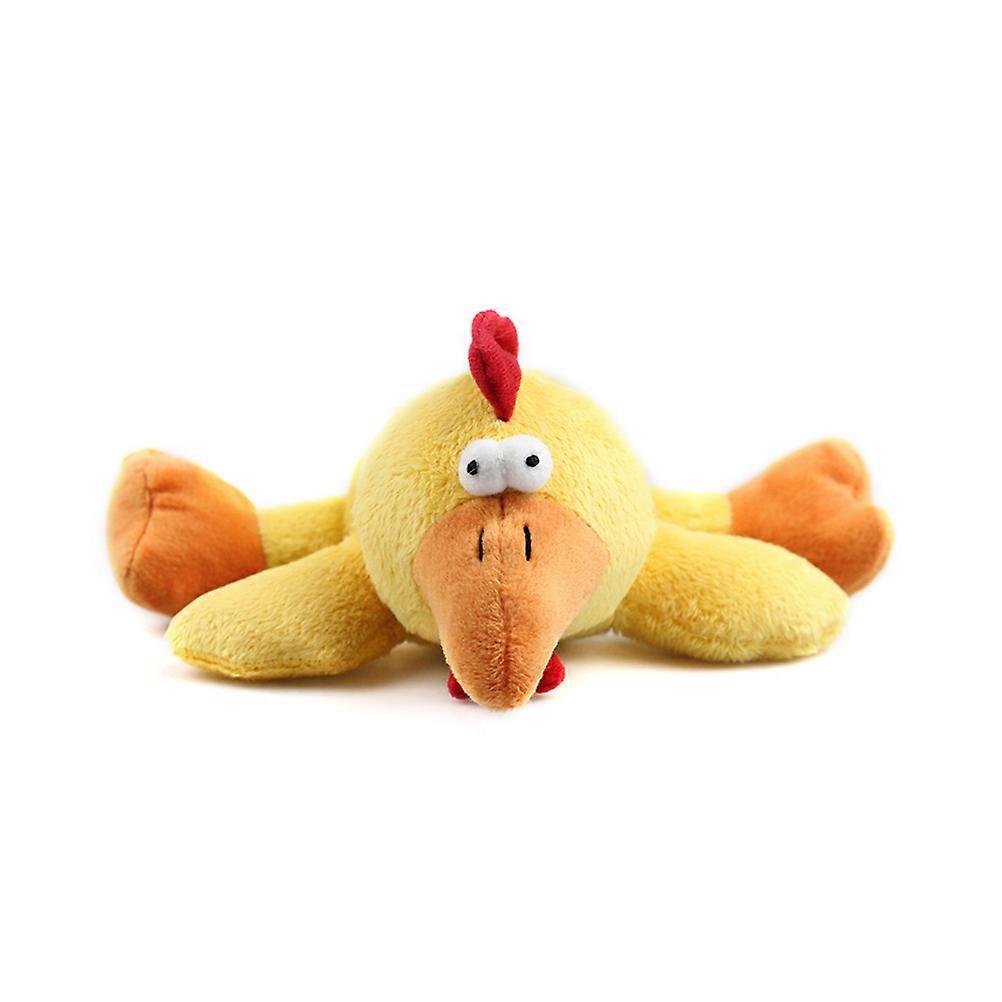 Creative Chicken Shaped Pet Plush Toy Set Designed For Interactive Play With Dogs And Children 6Pcs Squeaky Sound Function Yellow Color