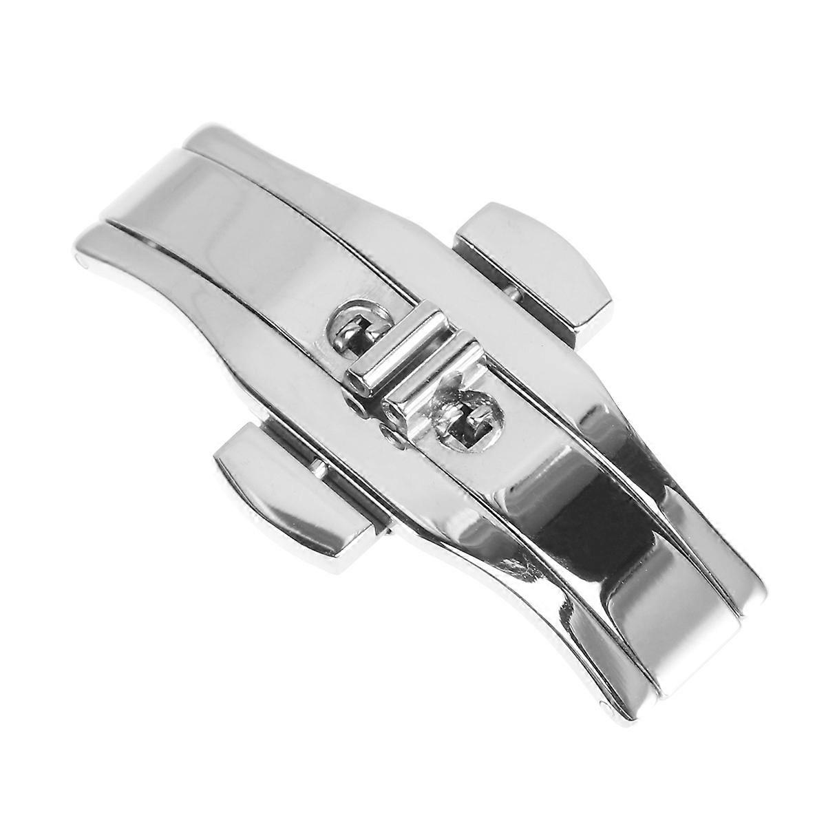3Pcs Silver Watch Clasp with Stainless Steel and Double Push Button