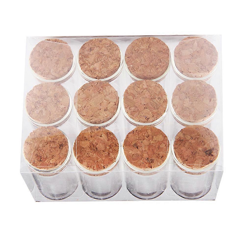 12Pcs Airtight Glass Container With Cork Lid For Kitchen DIY Projects And Home Decoration 25ML Transparent