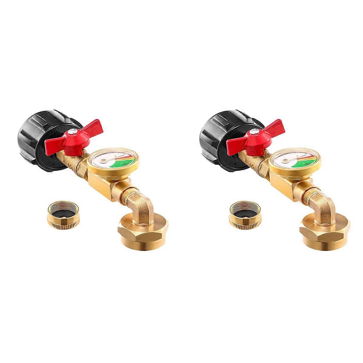 QCC1 Propane Refill Elbow Adapter with Propane Tank Gauge