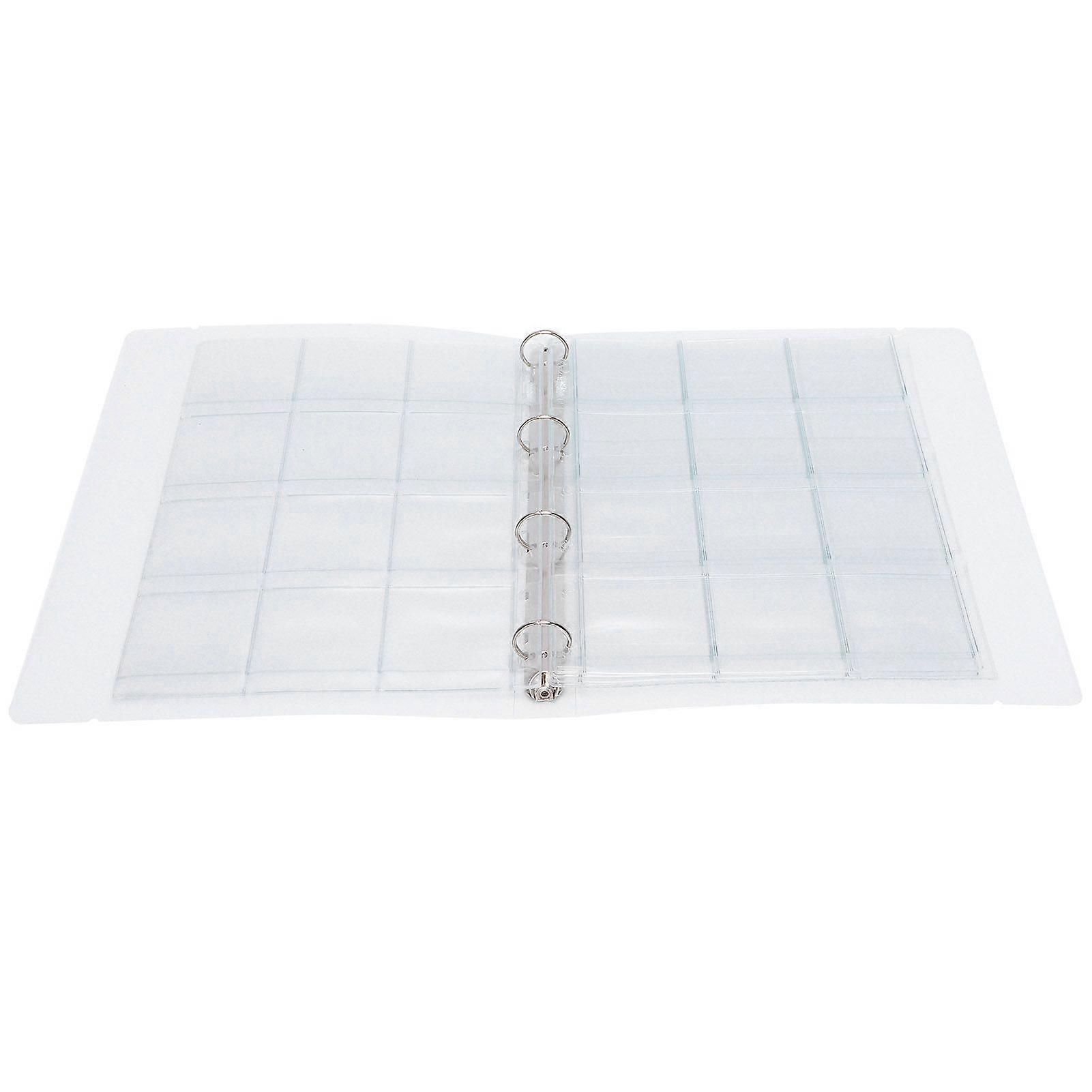 Transparent Binder Photo Organizer Badge Storage Book Perforated Ring Collection Folder 6 Pages(Shell 12 Hole Inner Page )