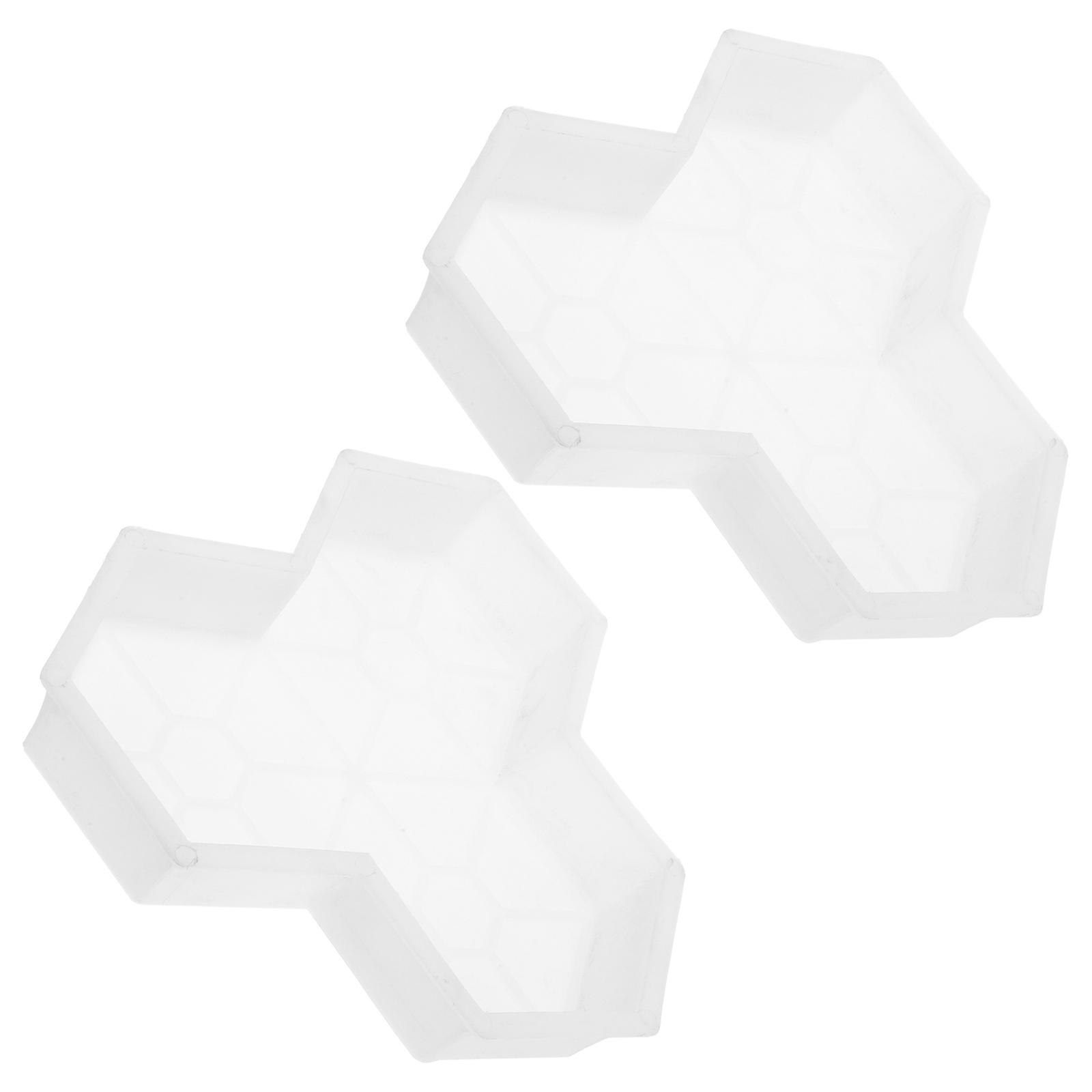 Maple Leaf Pavement Brick Mold for Concrete Path 8Pcs White Mold Set