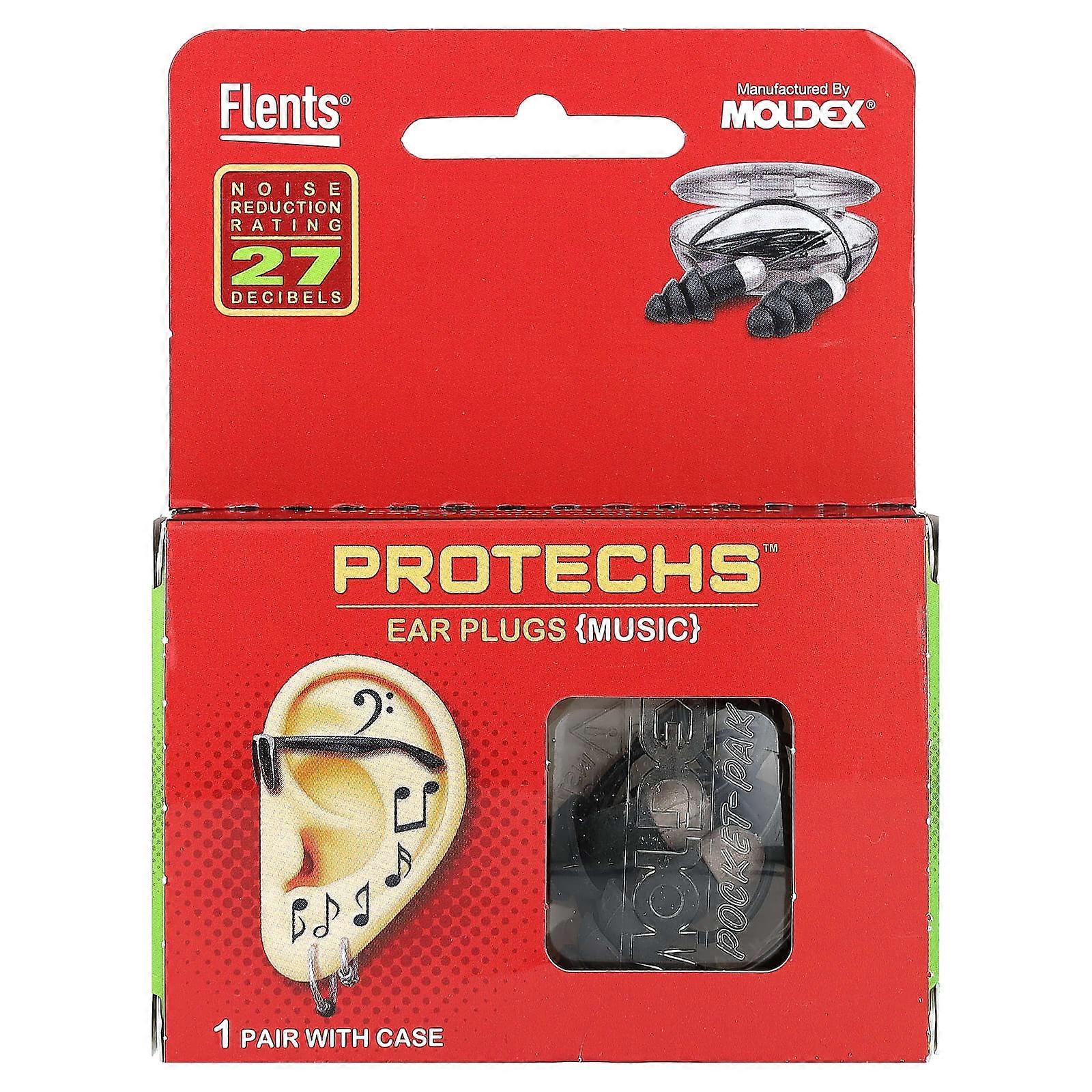 Protechs, Ear Plugs, Music , 1 Pair with Case