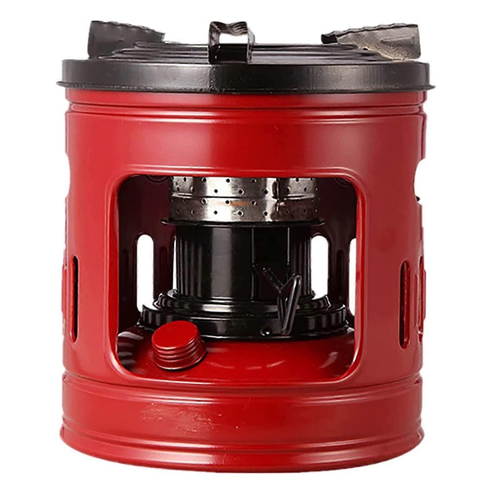 Metal Windproof Kerosene Stove With 10 Wicks Portable Camping Oven Red