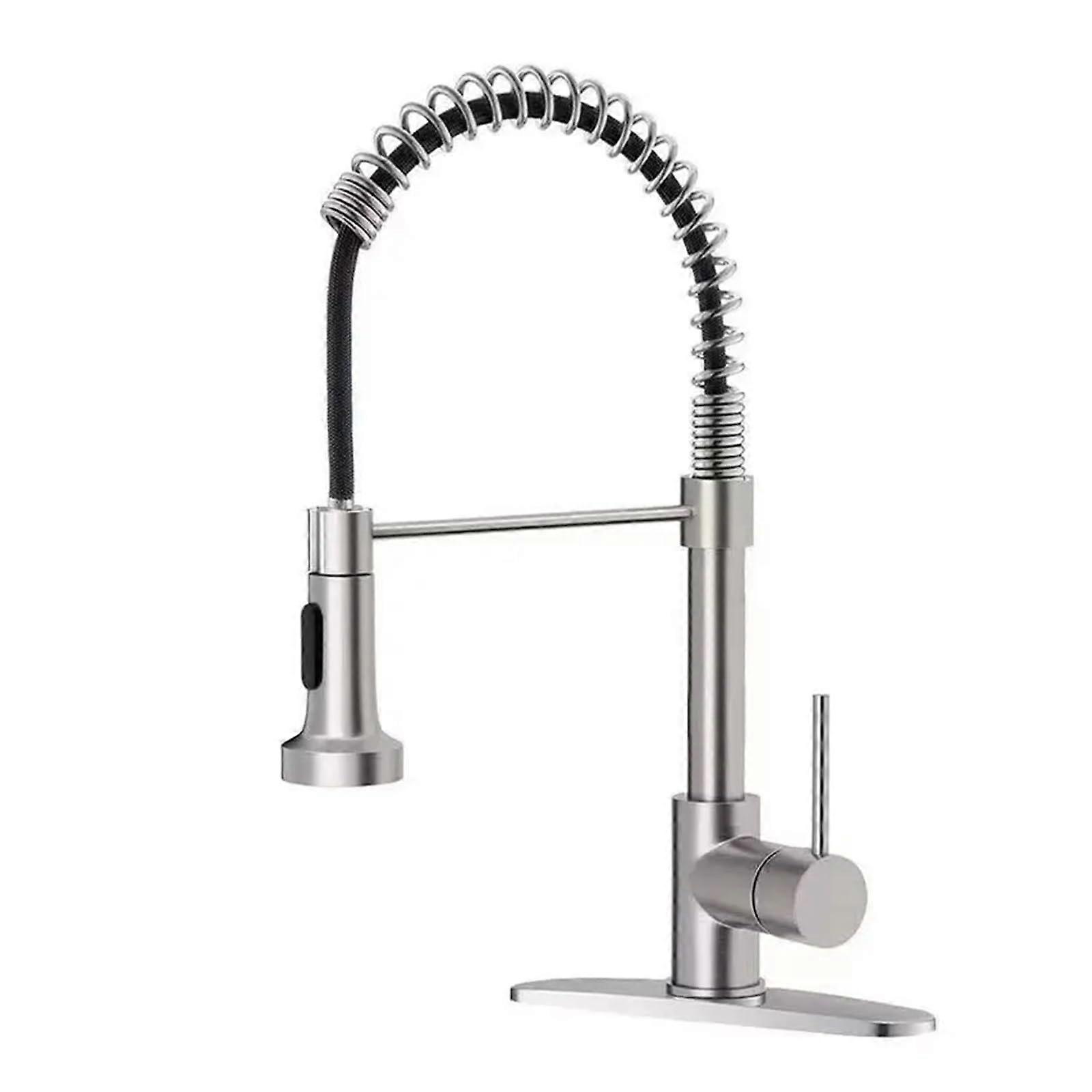 Pull Down Kitchen Faucet With Dual Mode Spout Hot And Cold Water Mixer Brass Construction