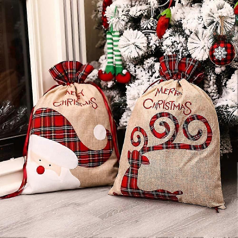 2pc Santa Christmas Bags, Large,with Drawstrings,56 X 39cm