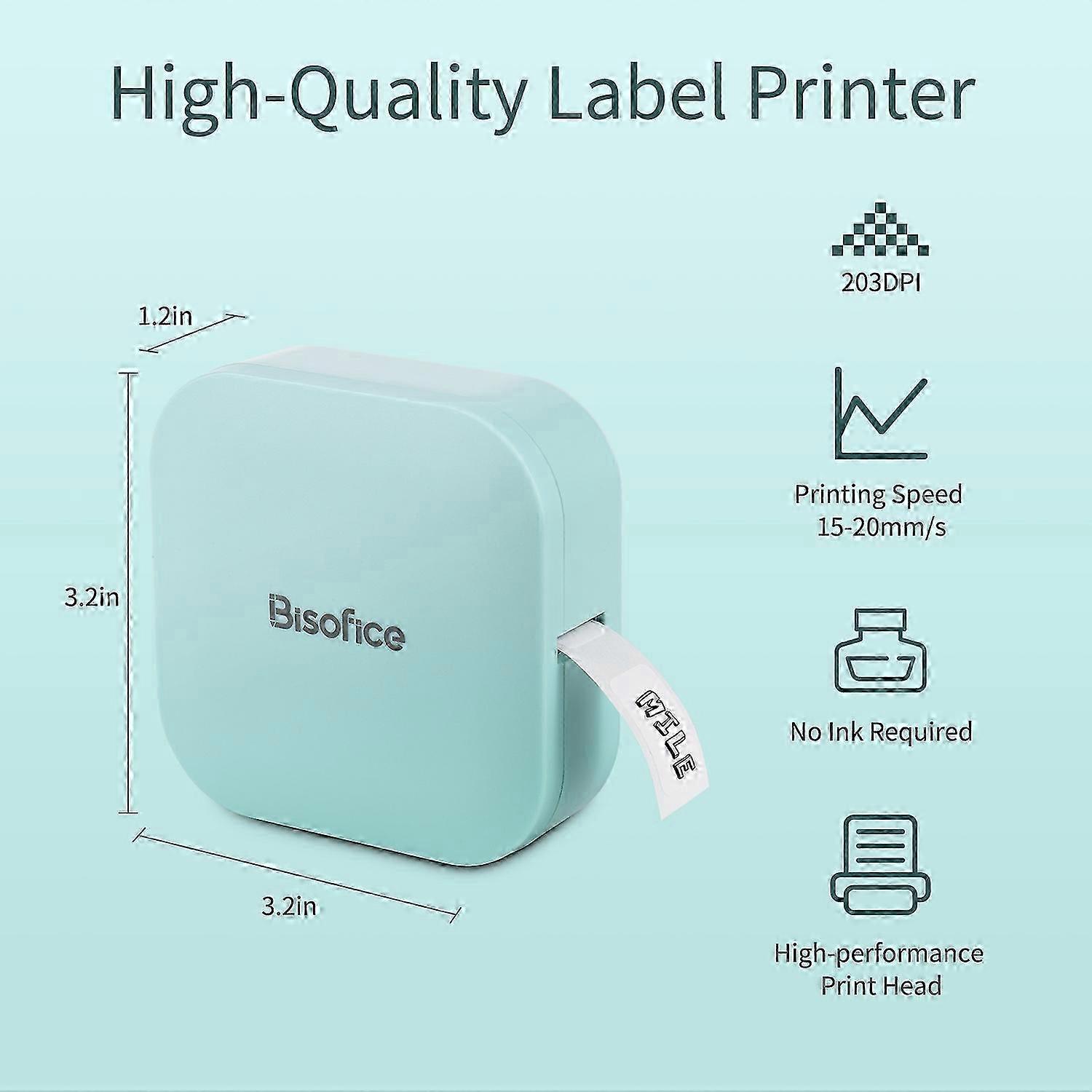Bisofice Q30 Label Maker Machine Mini Pocket Thermal Label Printer All in One BT Connect Adhesive Ta