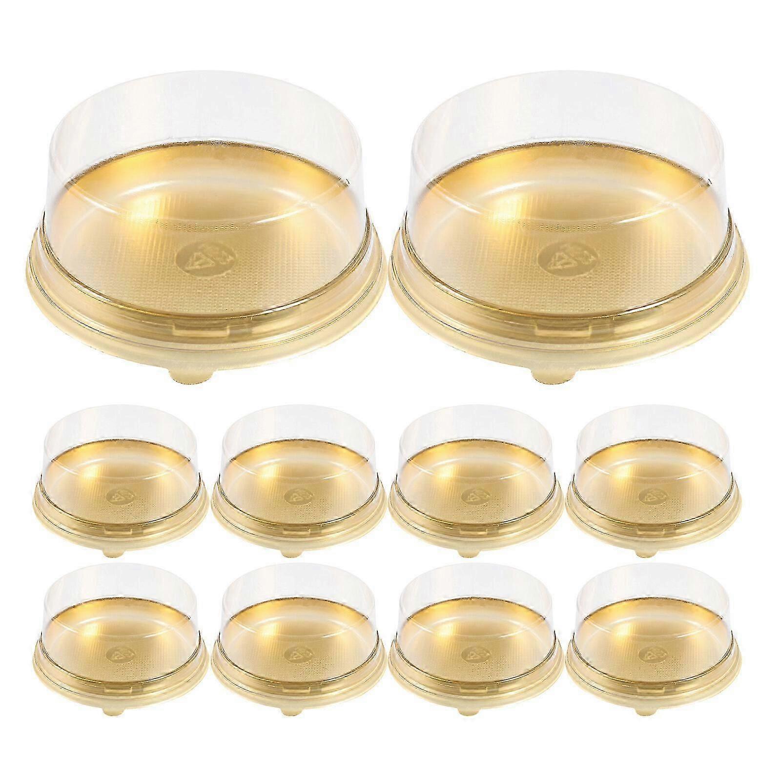 10pcs Clear Lid Cake Carrier Round Cake Box Baking Packing Box Small Birthday Cake Box