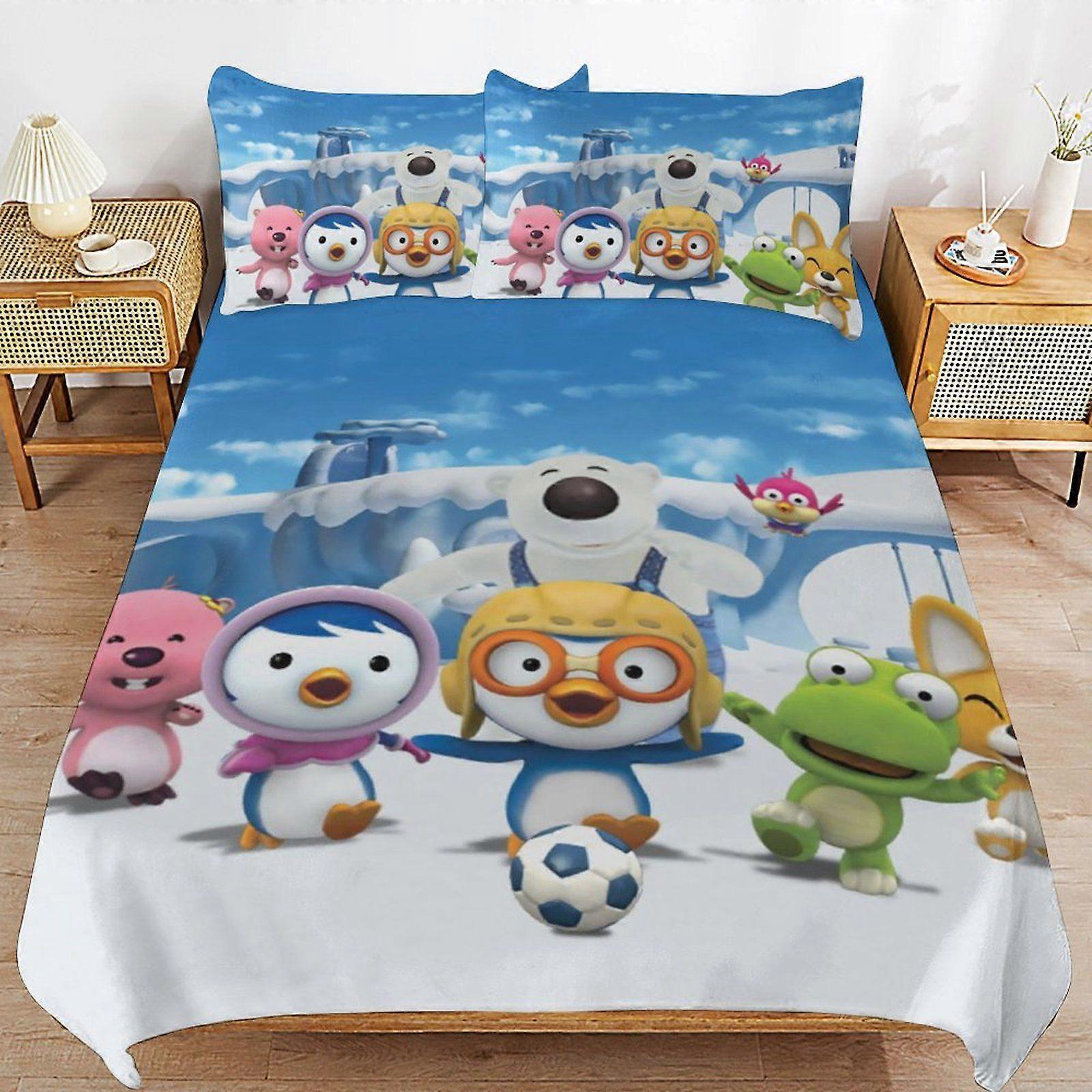 q616 Pororo the Little Penguin Long Term Use Quality Handling Minimal Style Smooth Fit Duvet Cover Sets Modern Touch d616